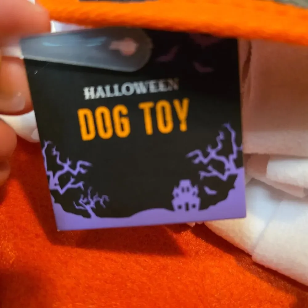 Lot of 3 Halloween Dog Toys Large Crinkle Mat/Blanket Orange Monster Face Meijer